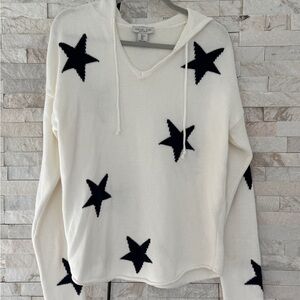 Rachel Zoe Cream Star Knit Sweater
